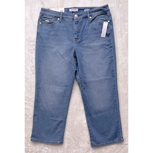 NWT NINE WEST Mid Rise Relaxed Fit Chrystie Capri Stretch Denim in Canyon, 12 - Picture 10 of 16